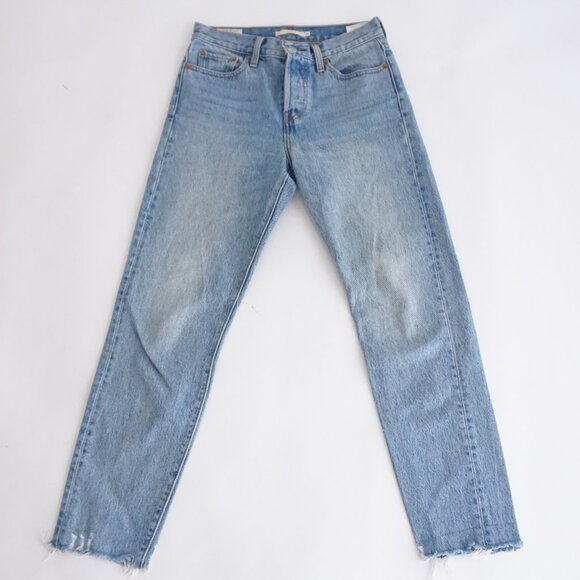 Levi’s Wedgie Fit Jeans Light Wash Straight Waterless 100% Cotton Denim 25 - Picture 1 of 14